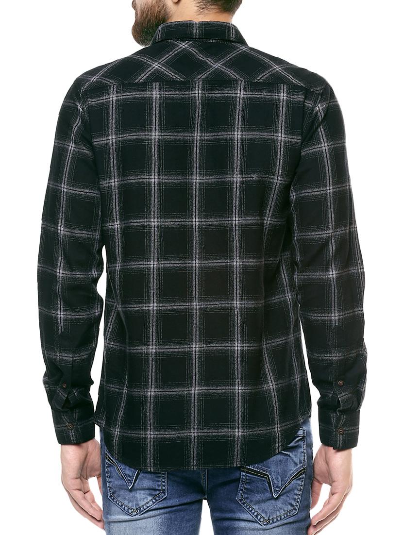 black cotton casual shirt - 14504694 - Zoom Image - 3