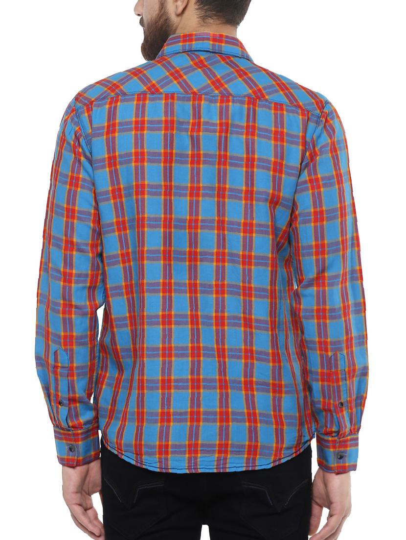 blue cotton casual shirt - 14504724 - Zoom Image - 3