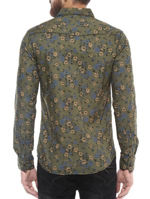 green cotton casual shirt - 14504756 - Standard Image - 3