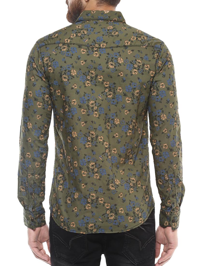 green cotton casual shirt - 14504756 - Zoom Image - 3
