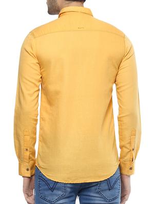 yellow cotton casual shirt - 14504783 - Standard Image - 3