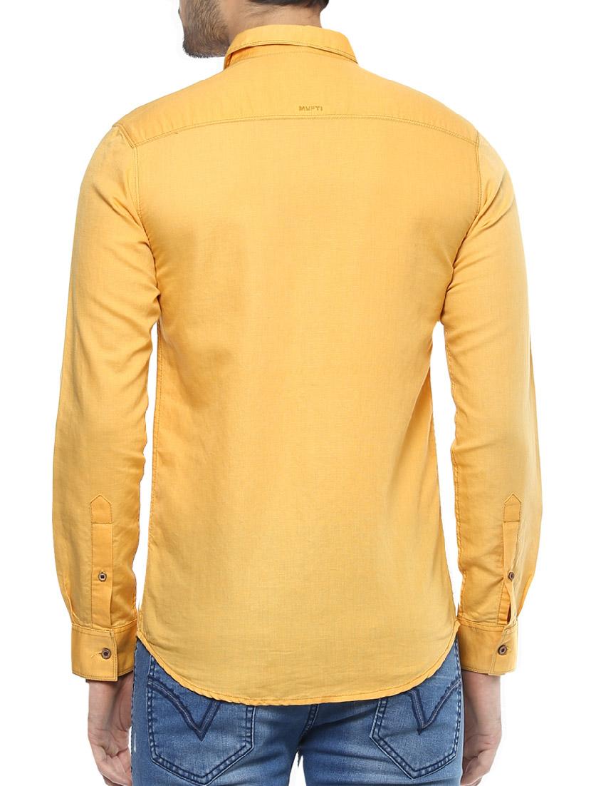 yellow cotton casual shirt - 14504783 - Zoom Image - 3