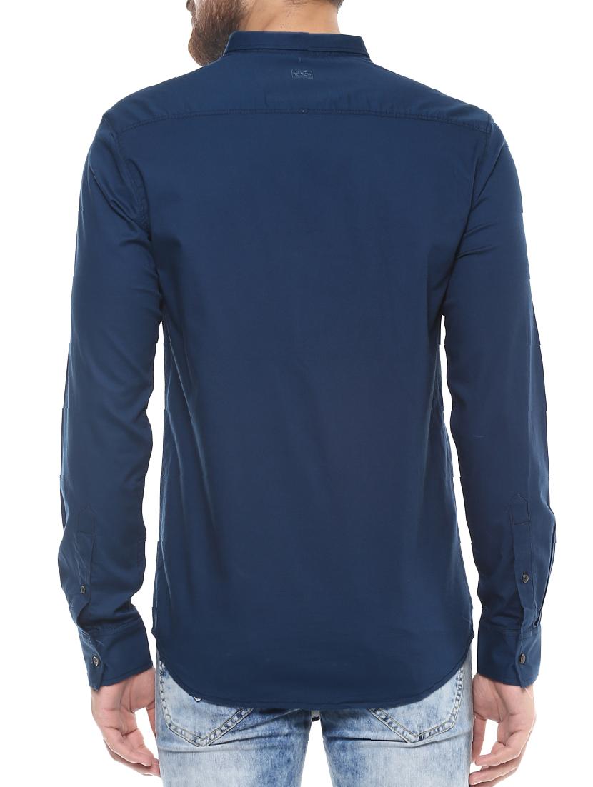 blue cotton casual shirt - 14504795 - Zoom Image - 3