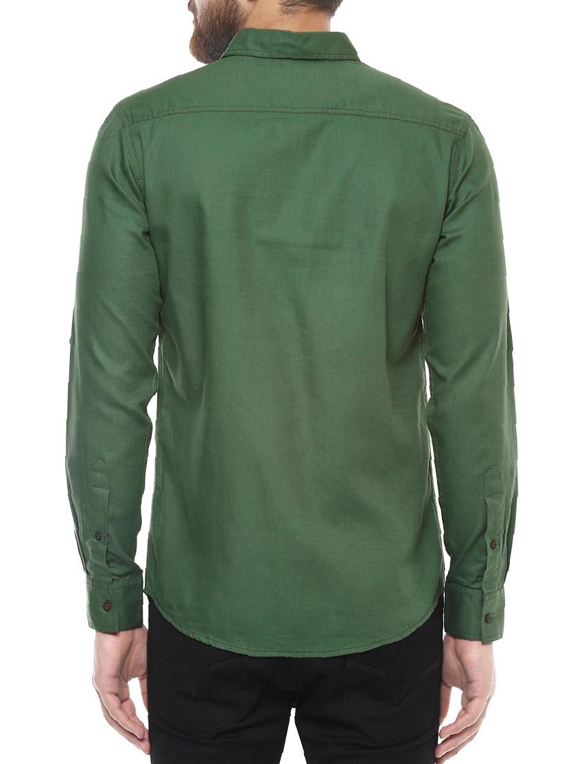 green cotton casual shirt - 14504861 - Zoom Image - 3