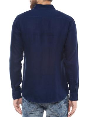 blue cotton casual shirt - 14504963 - Standard Image - 3