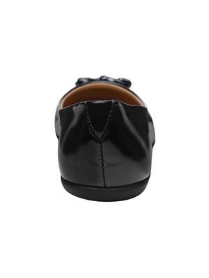 black faux leather slip on ballerina - 14505669 - Standard Image - 3