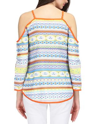 Cold shoulder button down top - 14506322 - Standard Image - 3