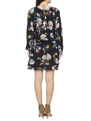 black cotton printed dress - 14509705 - Standard Image - 3