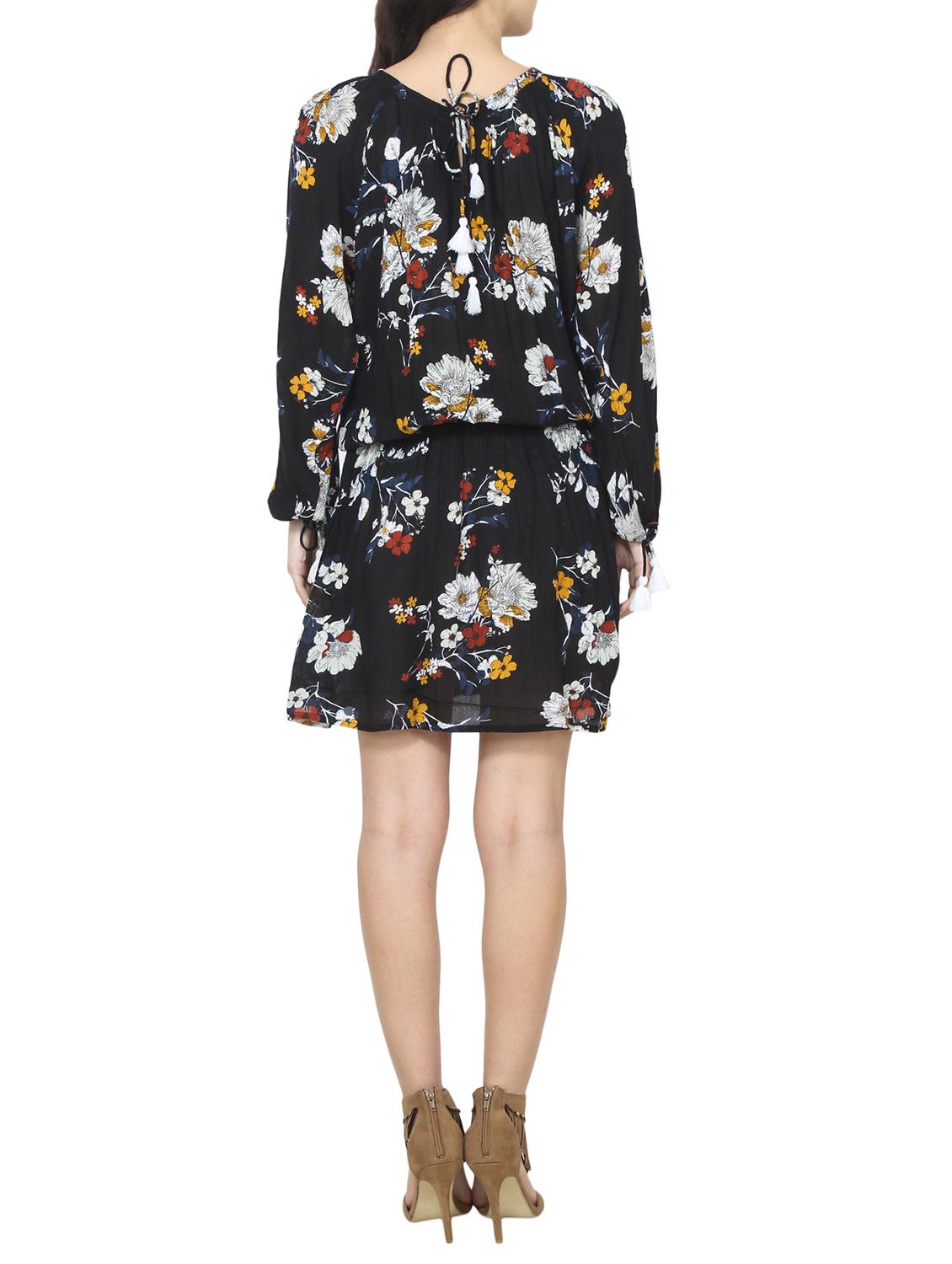 black cotton printed dress - 14509705 - Zoom Image - 3