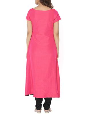 pink art silk high slit solid kurta - 14510665 - Standard Image - 3