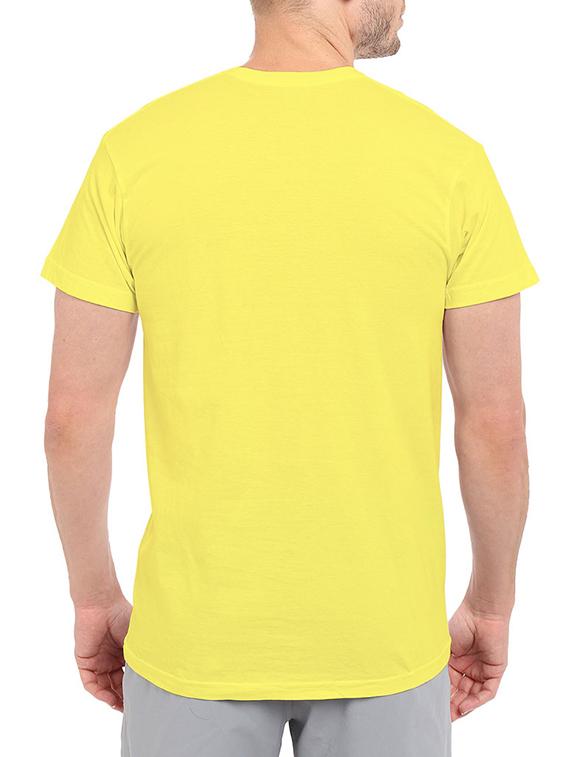 yellow cotton chest print tshirt - 14511412 - Zoom Image - 3