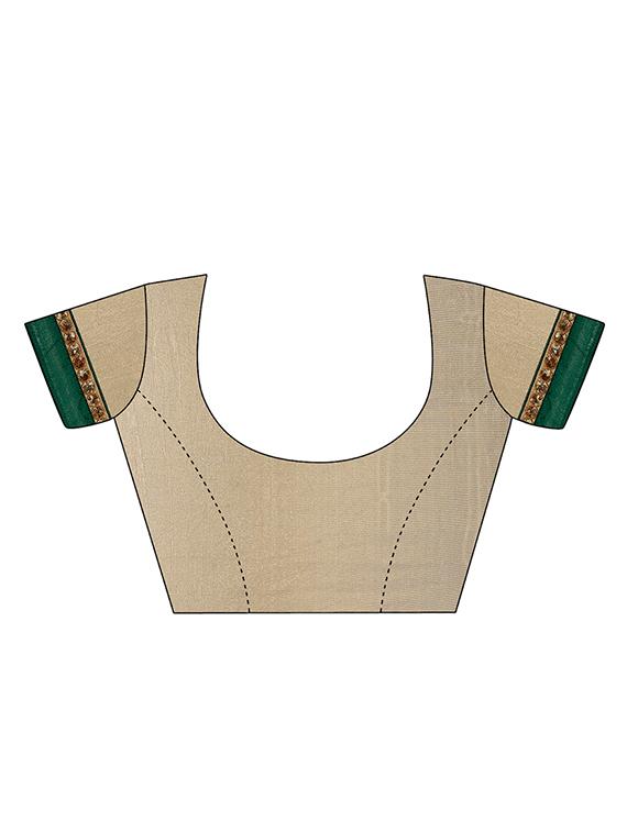 beige half and half saree with blouse - 14512244 - Zoom Image - 3