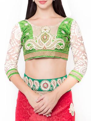 red half and half saree with blouse - 14512250 - Standard Image - 3