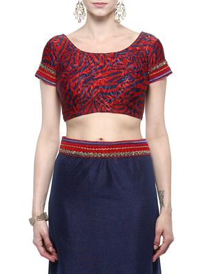 blue half and half saree with blouse - 14512257 - Standard Image - 3