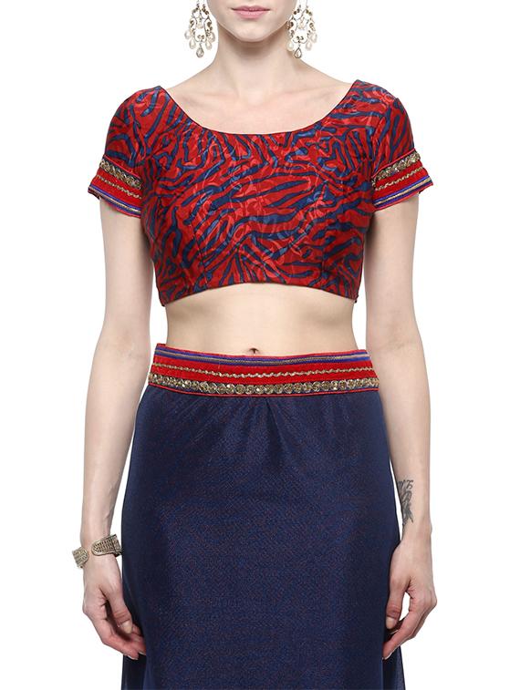blue half and half saree with blouse - 14512257 - Zoom Image - 3