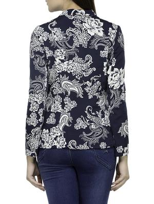 navy blue printed blazer - 14513058 - Standard Image - 3