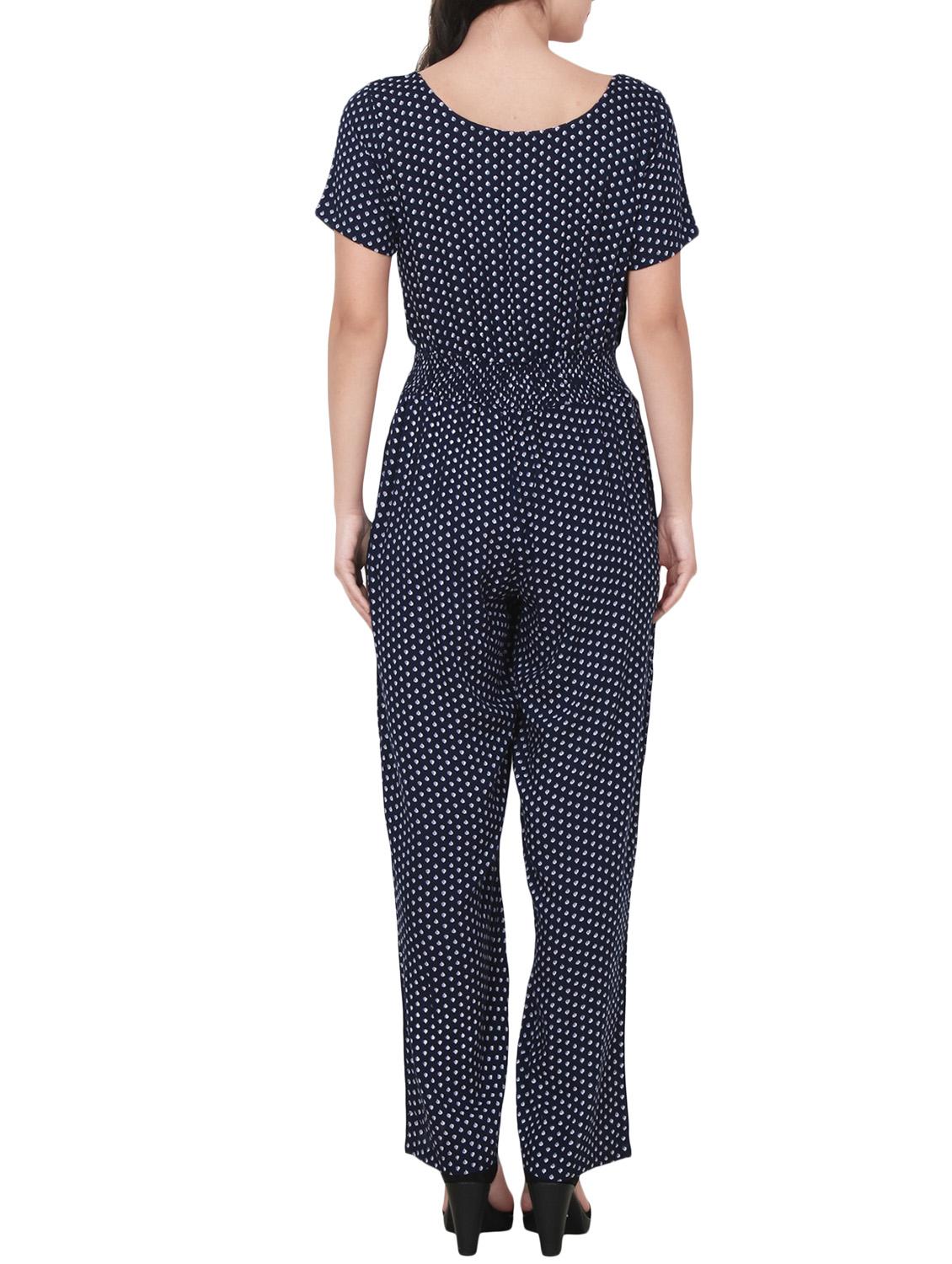 navy blue rayon jumpsuit - 14513899 - Zoom Image - 3
