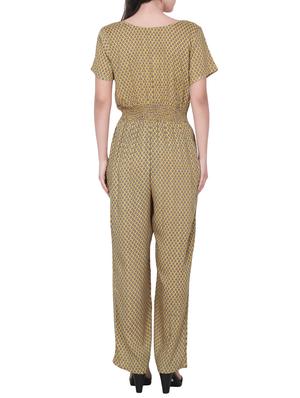 yellow rayon printed jumpsuit - 14513901 - Standard Image - 3