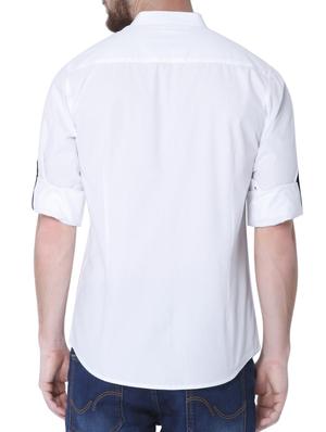 white cotton casual shirt - 14514091 - Standard Image - 3