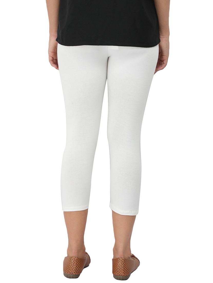 white cotton lycra capri legging - 14514772 - Zoom Image - 3