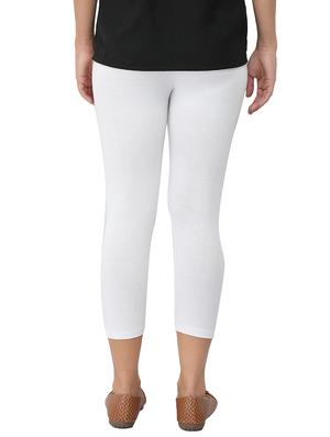 white cotton lycra leggings - 14514773 - Standard Image - 3