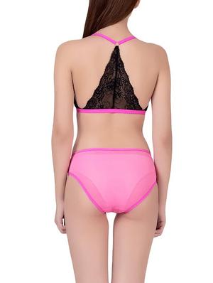 black net bras and panty set - 14515321 - Standard Image - 3