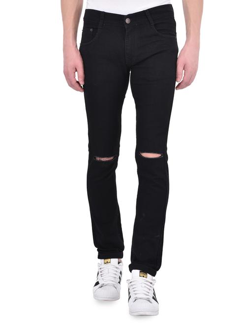 black denim slash knee jeans - 14515582 - Standard Image - 1
