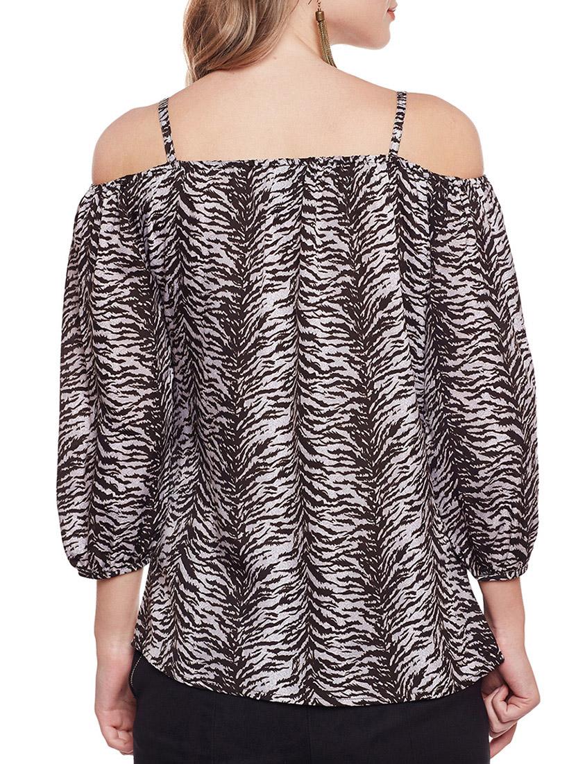 brown printed top - 14516468 - Zoom Image - 3