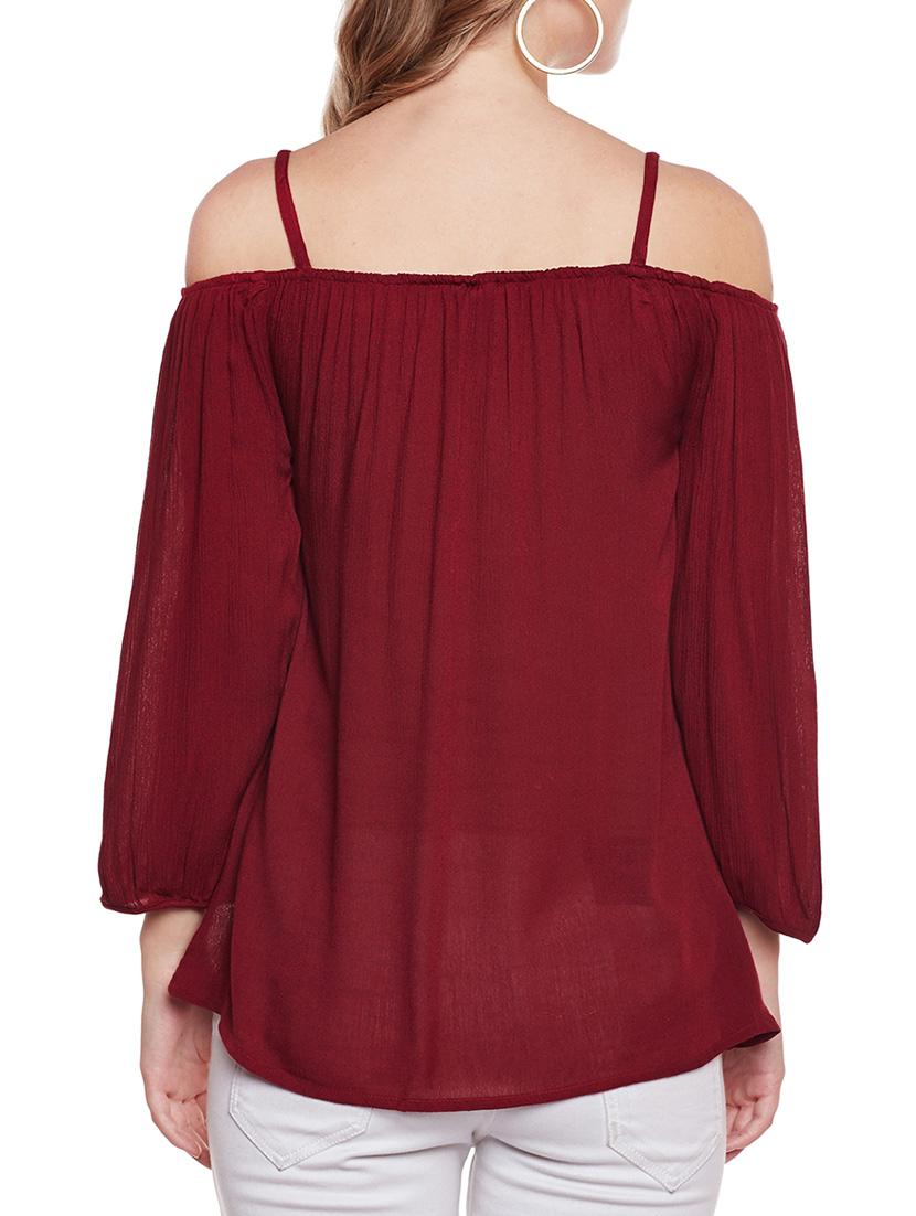 maroon solid top - 14516606 - Zoom Image - 3