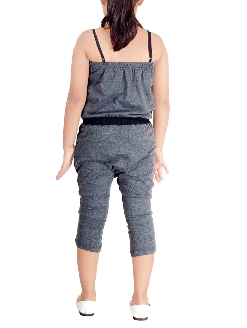 grey cotton jumpsuit - 14518287 - Zoom Image - 3