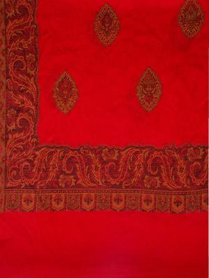 red jamavar shawl - 14518321 - Standard Image - 3