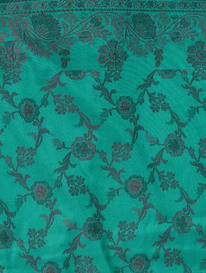 Floral pallu bordered saree with blouse - 14518765 - Standard Image - 3