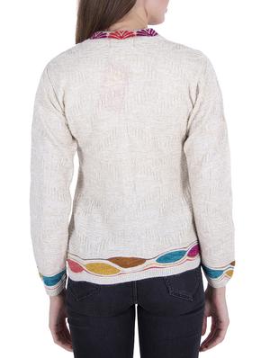 Multicolored woolen cardigan - 14519148 - Standard Image - 3