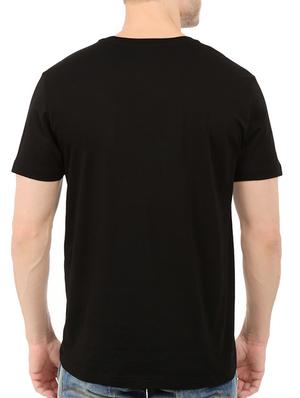 black cotton chest print tshirt - 14520040 - Standard Image - 3