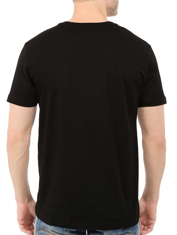 black cotton chest print tshirt - 14520040 - Zoom Image - 3