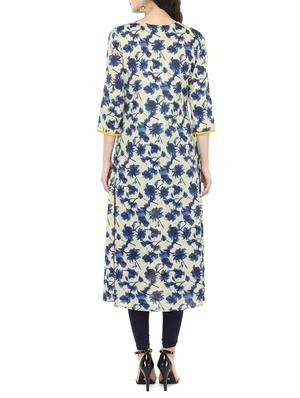 layered indigo printed kurta - 14521490 - Standard Image - 3