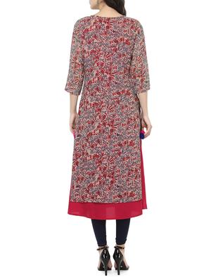 layered printed kurta with tassels - 14521495 - Standard Image - 3