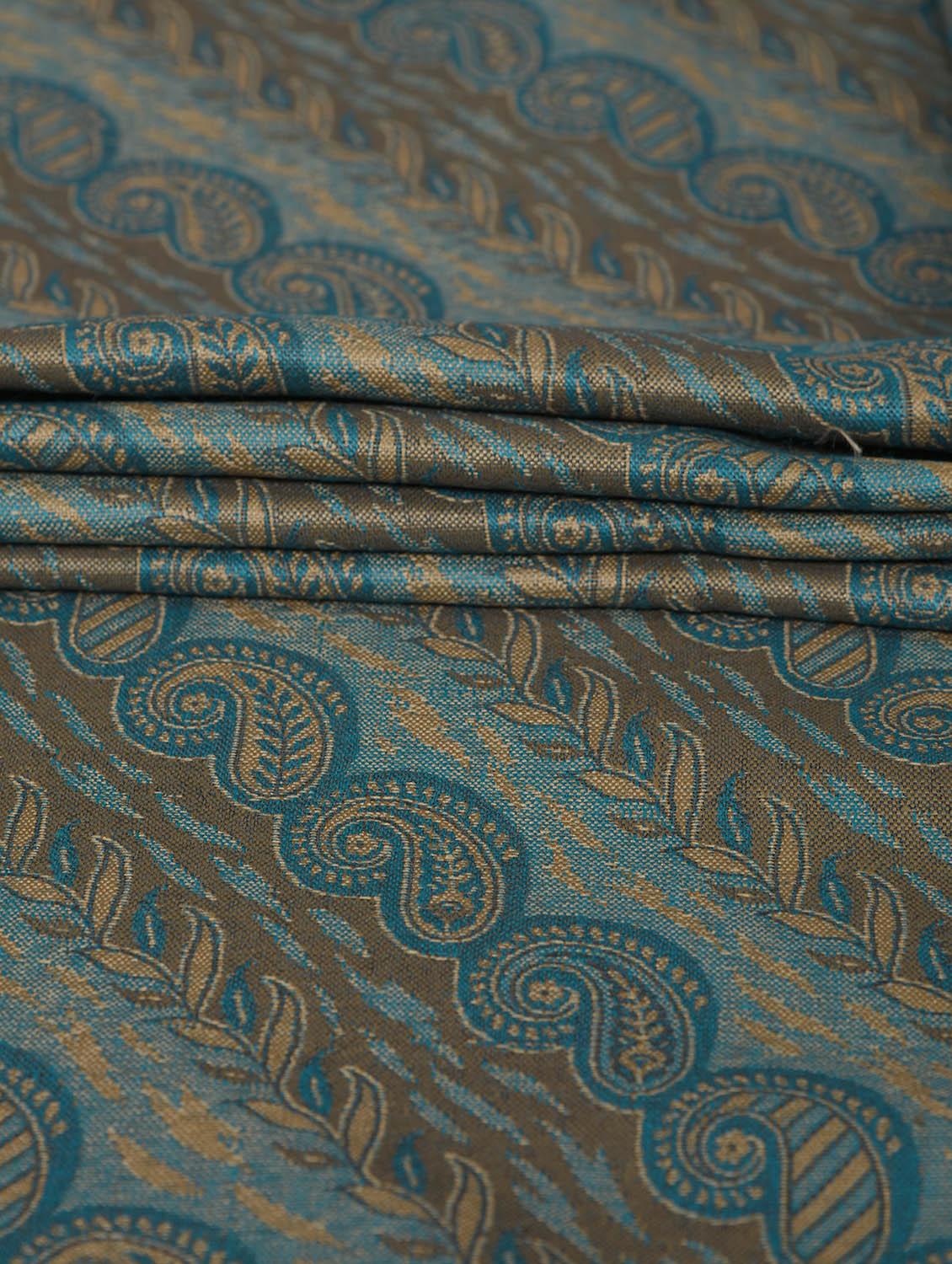 Blue woolen shawl - 14521637 - Zoom Image - 3
