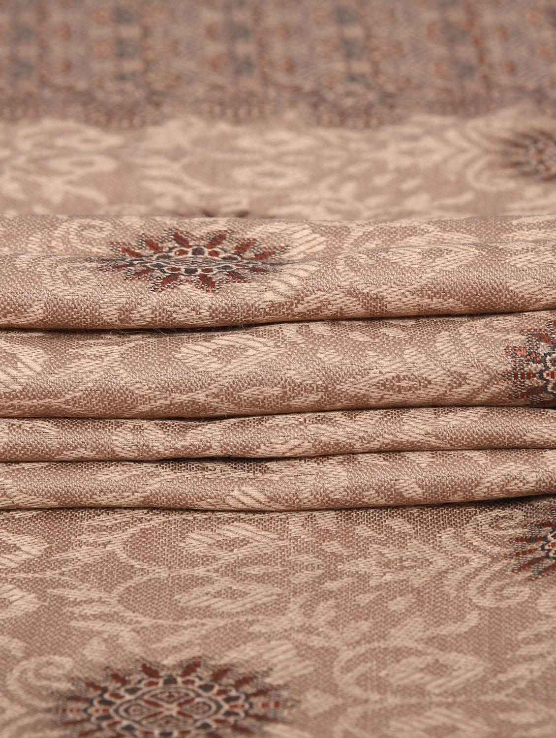 brown woolen shawl - 14521653 - Zoom Image - 3