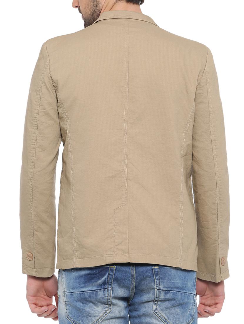 brown cotton casual blazer - 14527424 - Zoom Image - 3