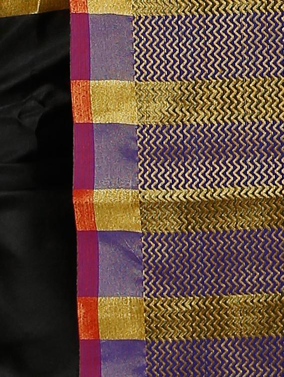 blue silk blend mysore saree with blouse - 14528473 - Zoom Image - 3