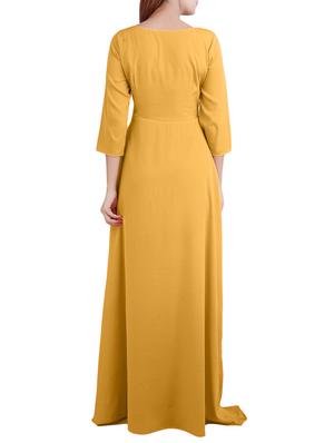 round neck solid maxi dress - 14528509 - Standard Image - 3