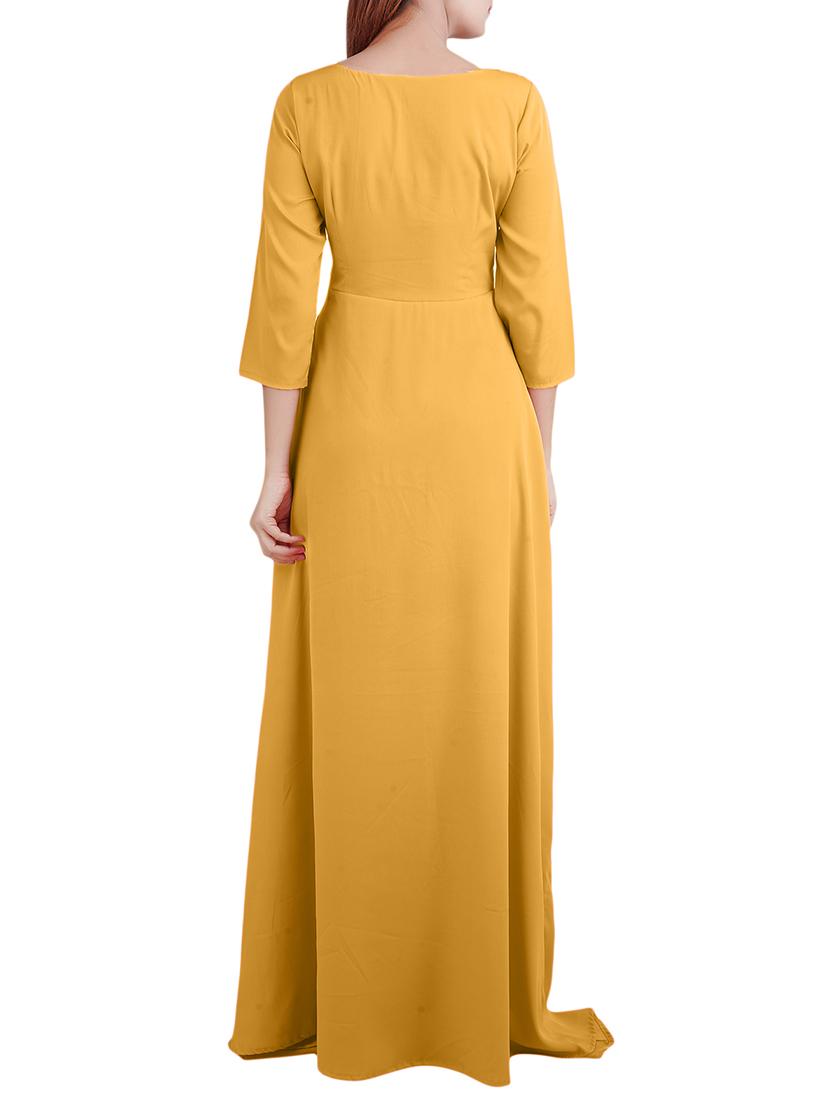 round neck solid maxi dress - 14528509 - Zoom Image - 3
