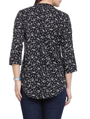 black poly crepe top - 14528736 - Standard Image - 3