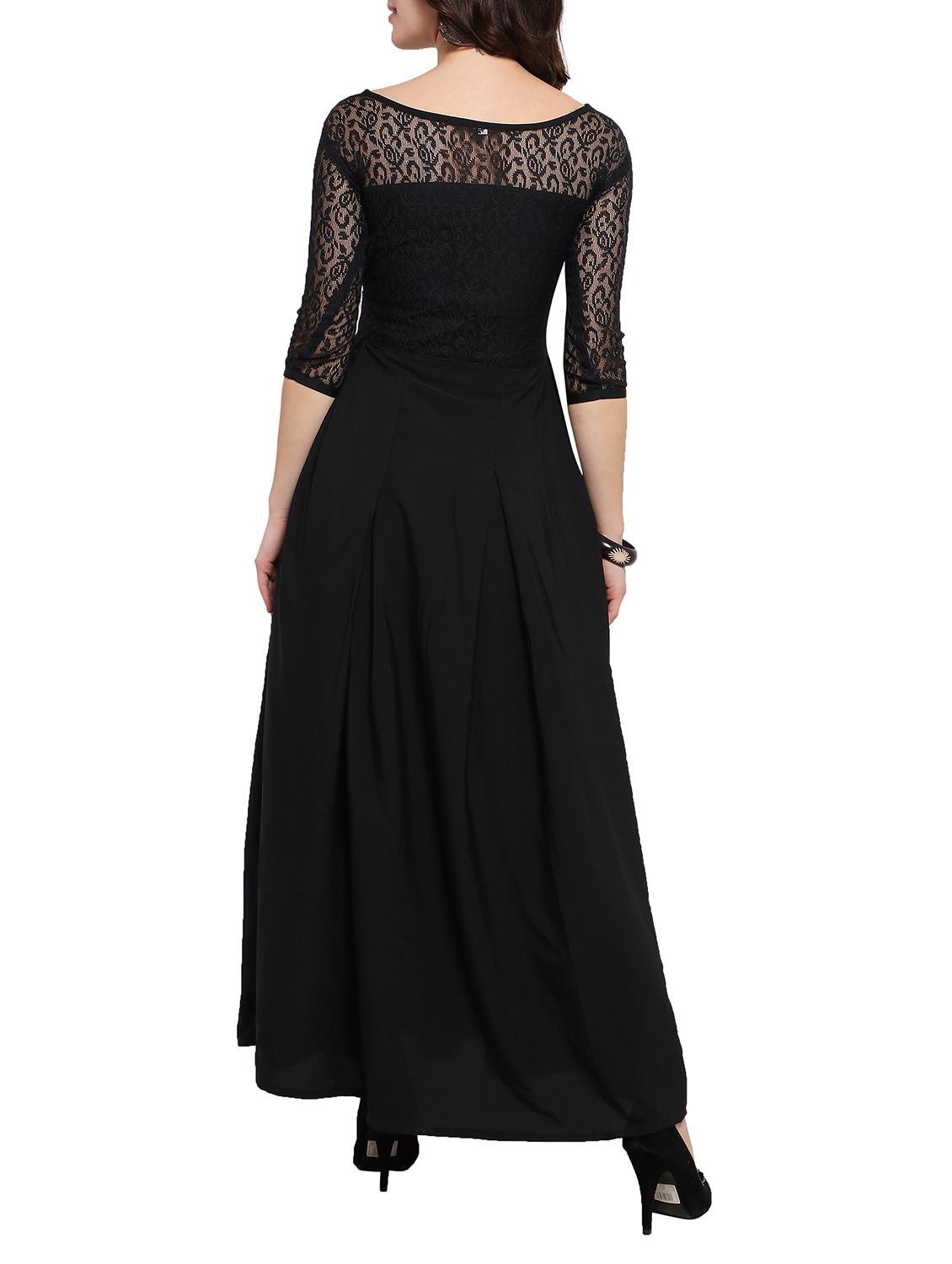 floral lace panel pleated maxi dress - 14528880 - Zoom Image - 3