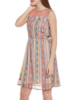 pink georgette blouson dress - 14528902 - Standard Image - 3