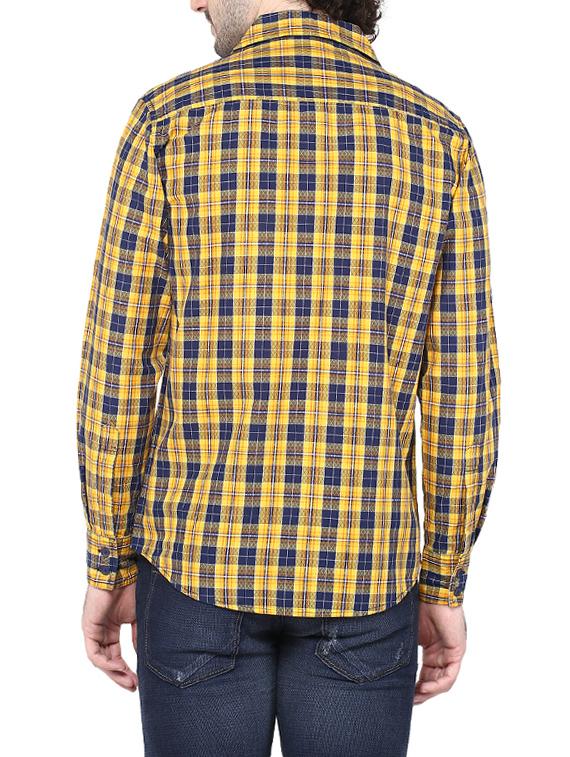 yellow cotton casual shirt - 14528993 - Zoom Image - 3