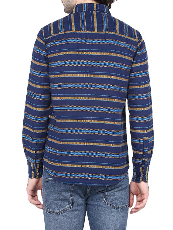 blue cotton casual shirt - 14529005 - Zoom Image - 3