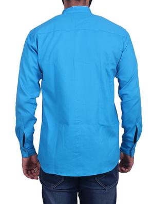 blue cotton casual shirt - 14529093 - Standard Image - 3
