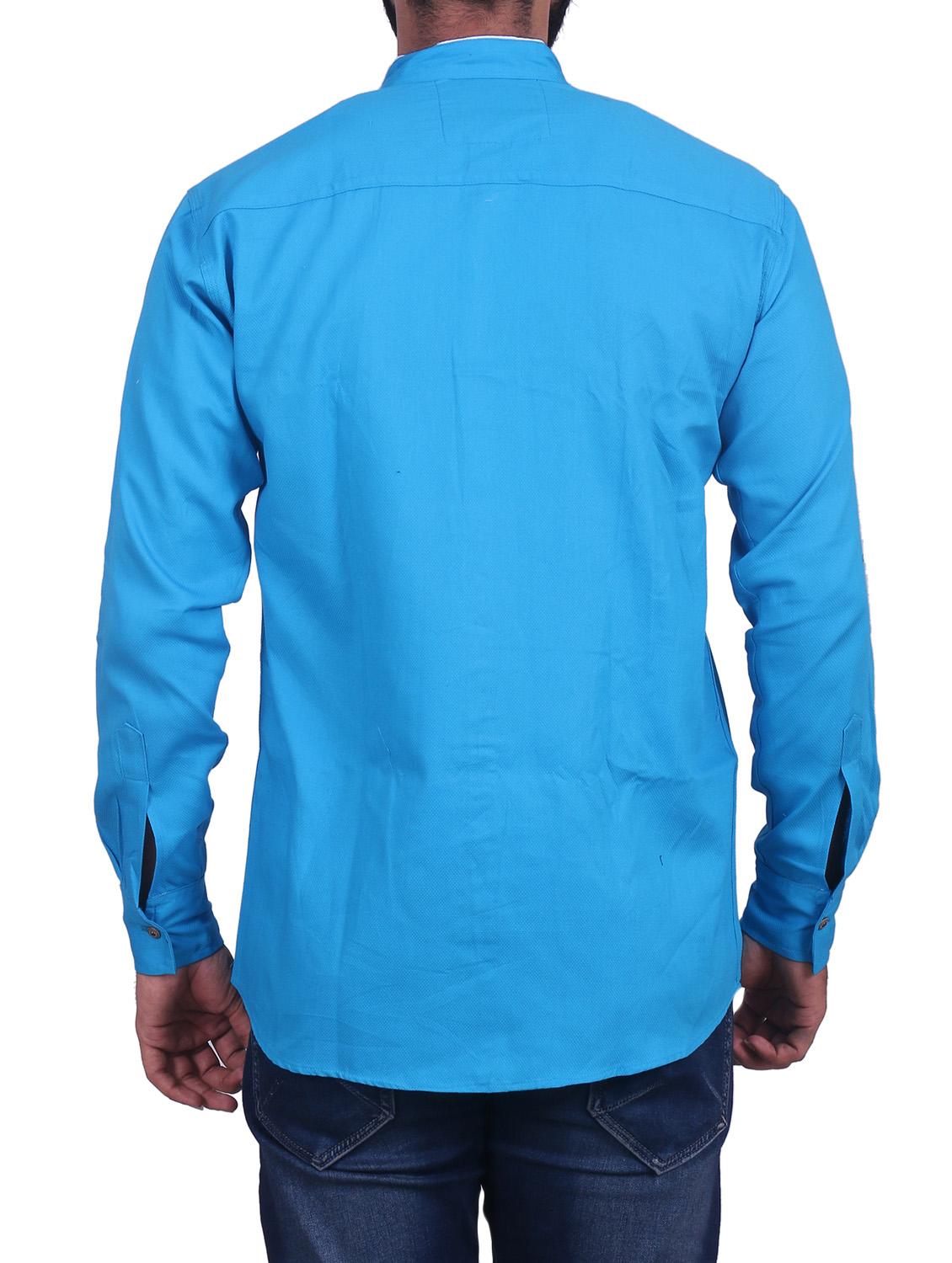 blue cotton casual shirt - 14529093 - Zoom Image - 3